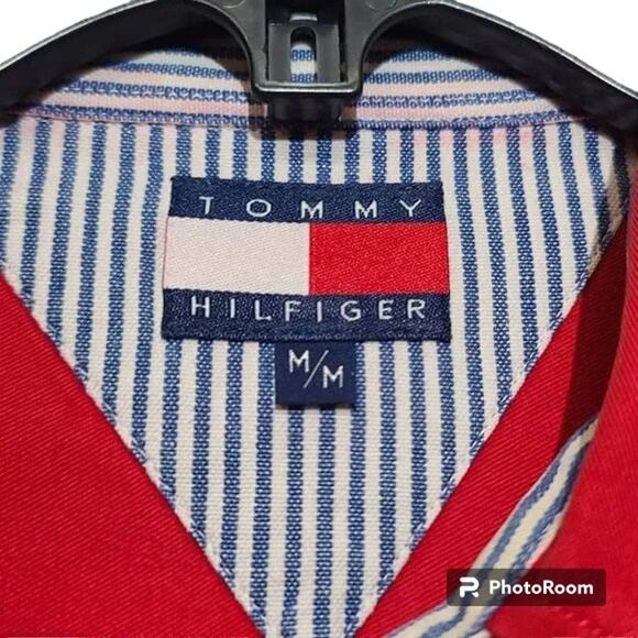Vintage Tommy Hilfiger Classic Red Button Shirt Size M - Picture 4 of 4